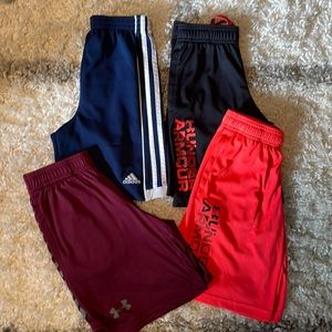 Boys under armor & Adidas boys shorts bundle